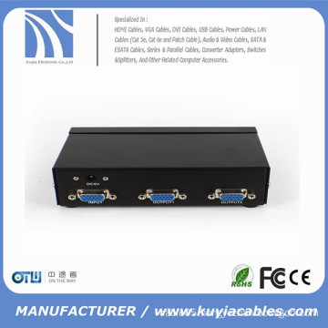 350MHz High Resolution 2port VGA Splitter video Amplified Splitter VGA 1x2 splitter